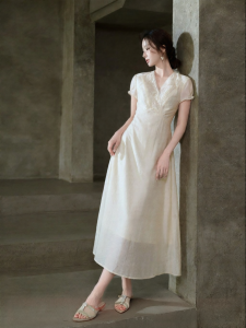 JK&JS | Elegant New Chinese Style Waist Cinching Dress