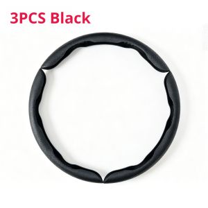 SEAMETAL | SEAMETAL 3Pcs Universal Car Steering Wheel Cover Premium Leather Ultra-Slim Fit Non-slip Flexible Collocation Protection Cover