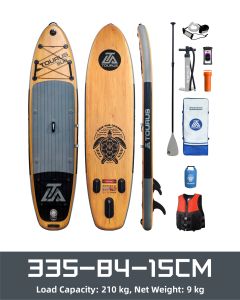 tourus | Wood Grain Portable Water Sports Inflatable Paddle Board Double Layer