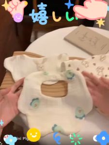 READY STOCK!!! Baby Kids Towel | 100% Cotton Toddler Saliva Towel | Ins Fashion Baby Bib with Button | 6-Layer Soft Absorbent WW0848 现货‼️ 婴儿儿童毛巾 | 100% 纯棉宝宝口水巾 | 时尚按扣围兜 | 6层加厚吸水 WW0848