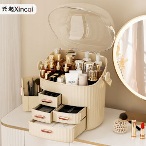 ช่องเก็บของสำหรับเครื่องสำอาง จัดระเบียบสินค้าเพื่อความงาม กล่องใส่เครื่องสำอางแบบป้องกันฝุ่น จัดระเบียบสินค้าสำหรับโต๊ะทำงาน ขนาดใหญ่