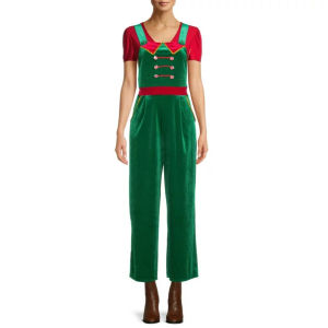 DSF Studio Womens Christmas Jumpsuit Hot Snowman Doll Mao Mao Christmas Printed Pants Overalls SU3621