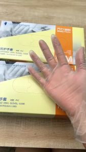 Hộp 100 Cái=50 Đôi Găng Tay Vinyl Disposible Trong Suốt Không Bột Nhựa Vinyl Gloves Size SM Chế Biến Nấu ăn Làm BếpPhun Xăm Giảm BéoĐiện Tử