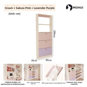 MOHUI | Dopamine Style Multicolor Design French Style High Capacity Entryway Cabinet