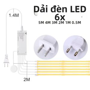 Đèn LED Dải COB Đồng Bộ Hóa Với Điều Khiển Cảm Ứng Đèn Chiếu Sáng Dưới Tủ Cho Nhà Bếp Tủ Quần Áo Phòng Ngủ Phích Cắm EU/US Có Thể Điều Chỉnh Độ Sáng Băng Trang Trí