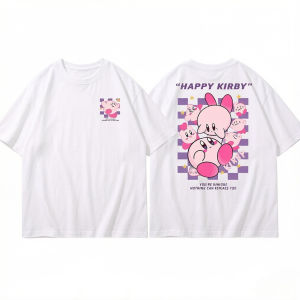 Bandai | Cartoon Kirby Short-sleeved T-shirt for Men 2026 Summer Anime-style Pure Cotton T-shirt Japanese Style Fashion Apparel
