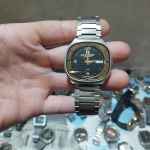 Đồng hồ Citizen 4 hạt mỏ neo mặt đen bao công 2 lòng zin 21 jewels