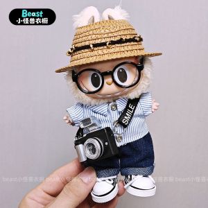 Labubu Doll Clothing Decorative Accessories Hat Glasses Shoes Vinyl Doll First Second Third Generation 17cm Plush Toy Clothes