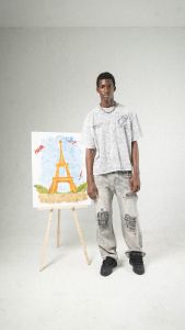 H1 Tri Batik Baggy Cendrawasih - Van Gogh Grey - Celana Jeans