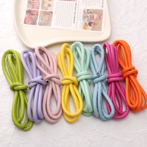 6mm 1M/bag PU Monochrome Leather Rope For Handmade Phone Strap Keychain DIY Crafts Bag Strap Jewelry Making