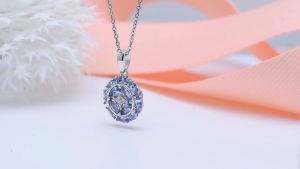 Natural Tanzanite Solid Silver 925 Pendants 1.3 Carats Genuine Marquise Gemstone Tanzanite Pendant For Women Anniversary Gift Jewelry