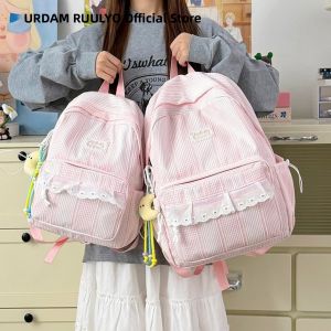 URCDN RDALVO | Lightweight Travel Pink Plaid Backpack