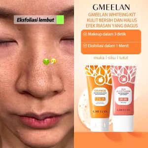 GMEELAN Orange Exfoliating Gel 50g/Gluta Whitening Lazy Cream 30g/Face Body Whitening Blackhead Cleaner Day Cream