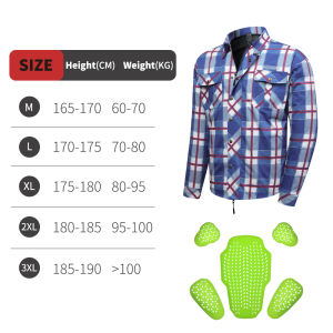 WOSAWE | WOSAWE Motorcycle Jacket Lightweight Breathable Motorbike Checkered Shirt Multi Pocket With Back Shoulder and Elbow