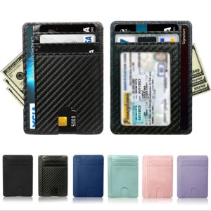 Men Women Slim RFID Blocking PU Leather Wallet Credit ID Card Holder Storage Purse Money Case Cover Anti Theft Fashion Bags