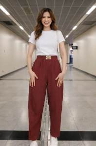 Stella Fashion Ice silk wrinkled sweatpants womens summer thin loose casual pants womens high-waisted harem pants