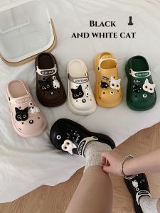 Casual Outdoor Beach Shoes Womens Summer Trendy Cool Fashion New Style Cat Hole Shoes EVA Home Slippers Flip Flops