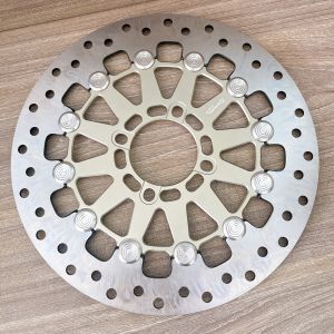 Đĩa Kingdrag size 265m màu kem nút inox siêu sáng Gắn Cho Các Dòng Xe 4 lỗ thông dụng Ya - Honda - Suzuki - SYM