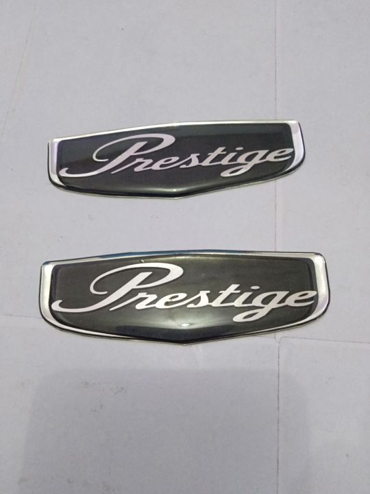 emblem prestige PCX timbul 3D hitam silver (harga satu pasang)