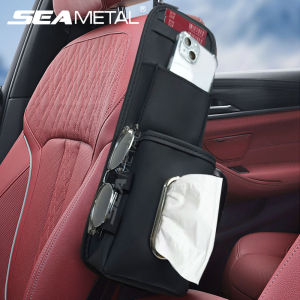 Seamital Túi treo sau ghế xe hơi Ghế tự động lưu trữ bên túi treo hộp đựng khăn giấy thẻ điện thoại phím bên lưu trữ kính trường hợp