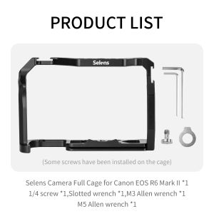 Selens แผ่นยึดตั้งกล้องแบบครอบเต็มกล้องสำหรับ Canon EOS R6 Mark II L-Shape ที่ยึดสายเคเบิล HDMI
