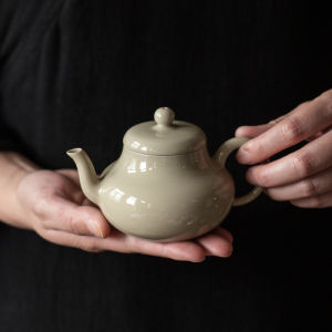 Ash Glazed Ceramic Japanese Retro Handmade Small Teapot
