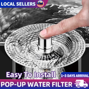 304 stainless steel kitchen sink strainer  kitchen sink pop up strainer cartridge  food waste strainer  rust resistant  can be used to filter all kinds of food scraps in the kitchen