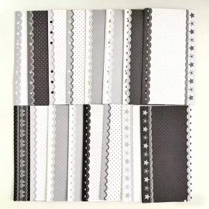 40PC Mix Original A6per Black and White Lace Polka Dot Handbook Inner Page Paper Loose-leaf Replacement Core Handbook Cute Gift