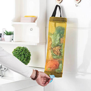 1PC Kitchen Plastic Mesh Garbage Bag Organizer Dispenser Trash Bags Holder Trash Bag Storage Garbage Bag