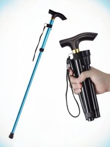 Ultra-Light Aluminum Alloy Anti-Slip Folding Walking Cane Mountain Climbing Stick Outdoor Hiking Staff Elderly Cane Stick