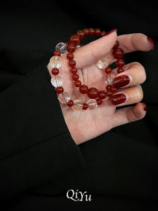 Natural White Crystal Red Agate Attract Love Luck Unique Bracelet Christmas New Year Gift for Girls Fashionable Jewelry