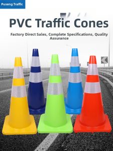 PVC Colored Reflective Road Cone 30cm