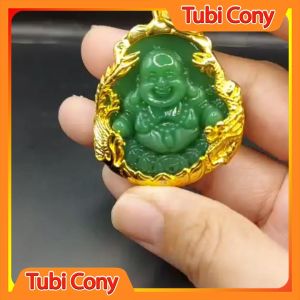 Mặt dây chuyền di lạc xanh long phụng 4cm M7224-136-KT Tubi Cony - Bình An - Vui Vẻ