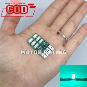 4 PCS Lampu Sen Jelly Kedip LED T10 6 Mata / Paket Bohlam Lampu Sein Variasi Sepeda Motor SEN Jelly LED T10 SEIN Reting Motor Flash Stobo - BIRU