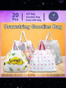 Gift Bag 20pcs Goodies Bag Door Gift Wedding Party (94) Drawstring New Korean Style Nature Plant and Fruit Premium Plastic Bag 礼物袋礼品袋购物袋 Ready Stock.