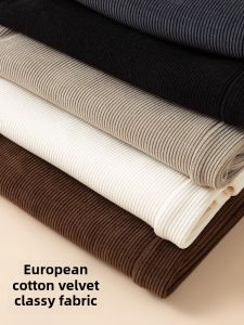 Classy Chenille Narrow Version Loose Pants Womens Spring Fall and Winter 2024 New Arrival High Waist Velvet Padded Euro Cotton Velvet Casual Straight Pants