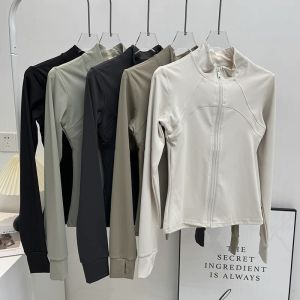 Outdoor Sports Long Sleeved Women Slim Yoga Clothes Quick Dry Zipper Cardigan Stand Up Collar Jacket Running Fitness Jacket Top
