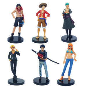 Bandai | Bộ 6 Mô Hình Nhân Vật Anime One Piece - Monkey D. Luffy Roronoa Zoro Sanji Trafalgar Law Tượng PVC Để Bàn Dành Cho Người Sưu Tập Quà Giáng Sinh