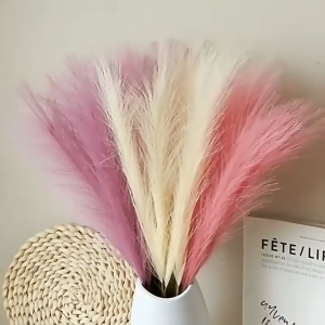 ABS Bunga Tiruan Pampas Estetik Minimalis 55cm Grass Natural Color Soft Texture Minimalist Home Décor 干芦苇假花