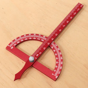Aluminum Alloy Protractor Angle Marking Ruler Multifunctional Protractor Woodworking Ruler for High-precision Angle Measurement