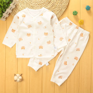 Baby Boys Girls Summer Clothes Set Pure Cotton Long Sleeve Base Layer Open Cardigan Underwear 0-3-6 Months Absorbent Sweat Wicking