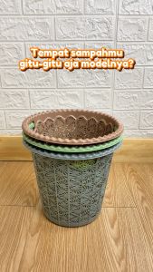 TEMPAT SAMPAH MINI RENDA - Tong Sampah / Keranjang Sampah Plastik