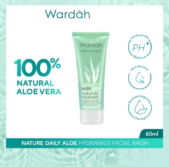 Sabun Cuci Muka Wardah Aloe Hydramild Facial Wash 60ML Sabun Wajah Lidah Buaya