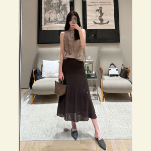 Autumn Winter Elegant Lady Style Sequin Shirt Dress Set Rich Girl Small Fragrance Wind High Waist Polyester Fiber Short Sleeve