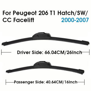 Car Wiper Blades 26"+16" For Peugeot 206 T1 Hatch/SW/CC 2000-2007 Windshield Windscreen Front Window Blades Car Accessories