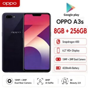 OPPO | 2026 new OPPO A3s 4G Global Phone 6.2 HD+ Full Screen 13MP+2MP Dual Camera 8MP Selfie 4230mAh Battery Face Unlock Dual SIM