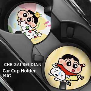 High-End Car Interior Decoration Penelope Customizable Cup Mat Anti-Slip Holder Vehicle Water Cup Slot Mat Leather Material