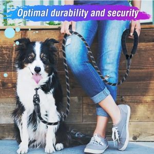 HATELI Pet Dog Leash EVA Dog Nylon Reflective Spring Explosion-Proof Traction for Leash Dog Large Medium Small Rope 1.5M Long Chain