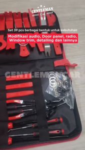 Set Paket 39 Alat Buka Congkel Klip Panel Car Audio Door Trim Clip Pembuka Baut Tools Obeng Mobil