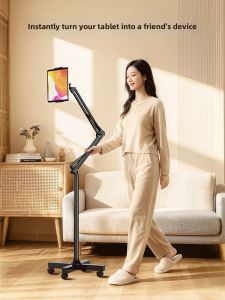 KUSHOP | Versatile Support Stand for Tablets and Phones Bed Table Live Streaming with Rolling Wheels